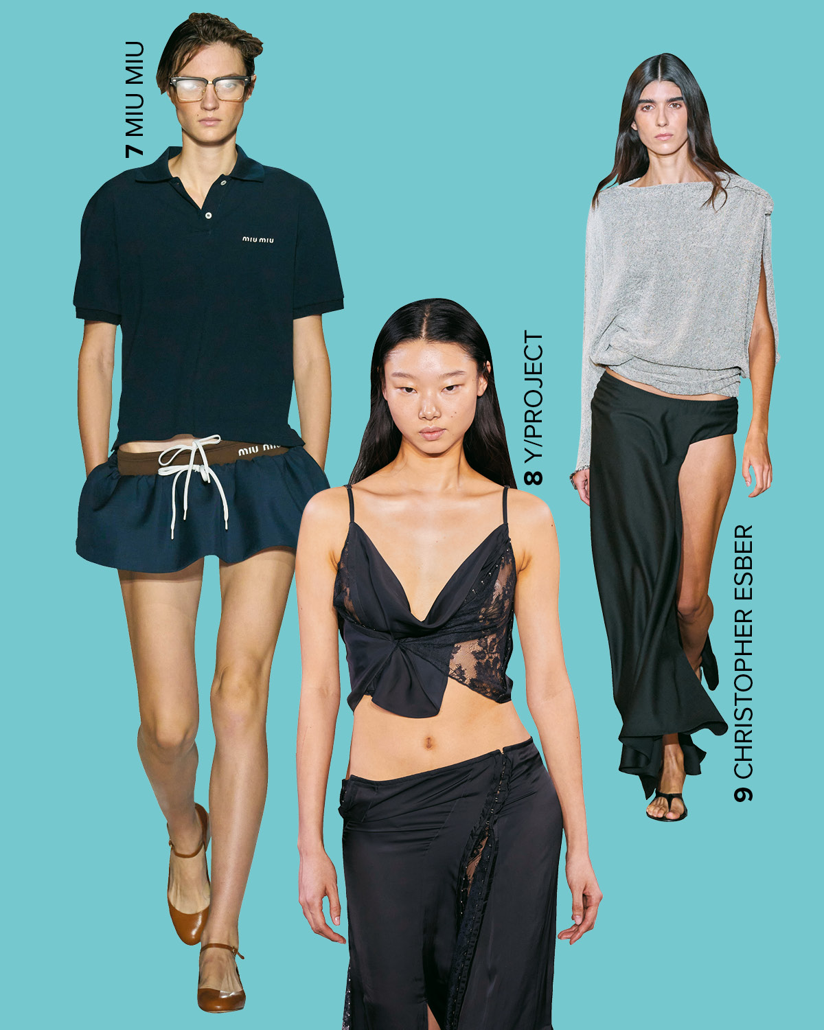 런웨이 속 로우 라이즈 패션