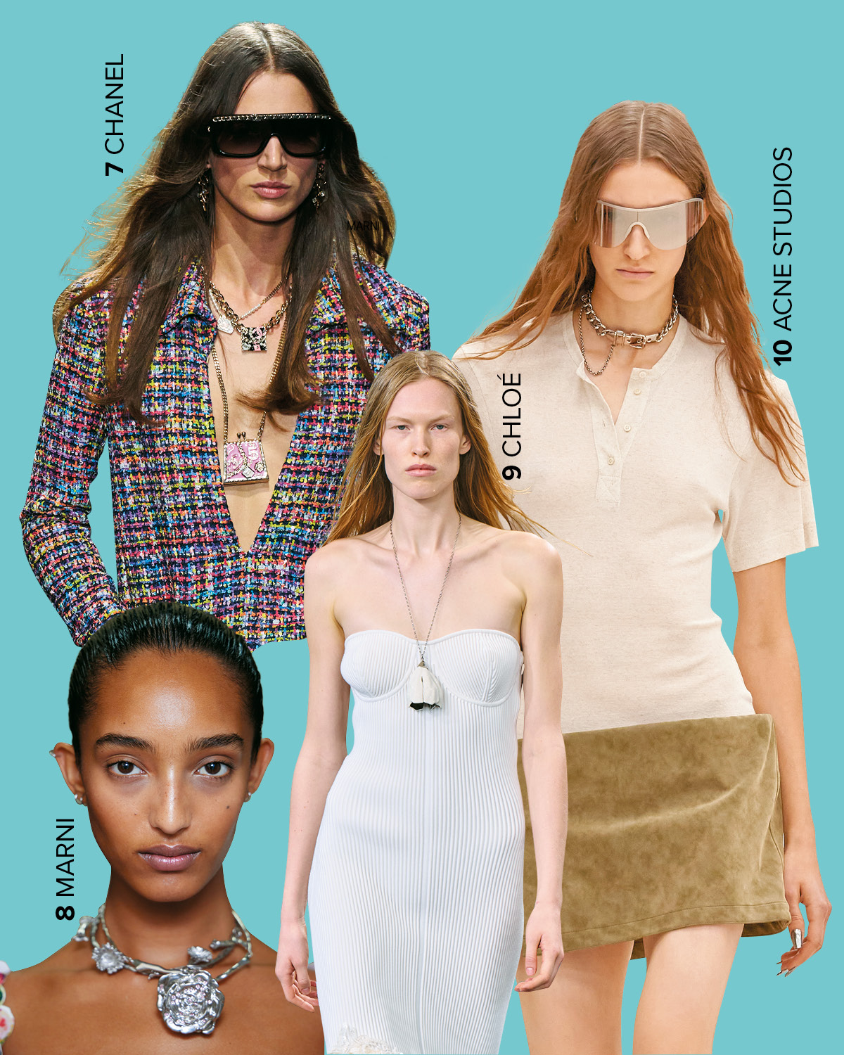 런웨이 속 네크리스 스타일링