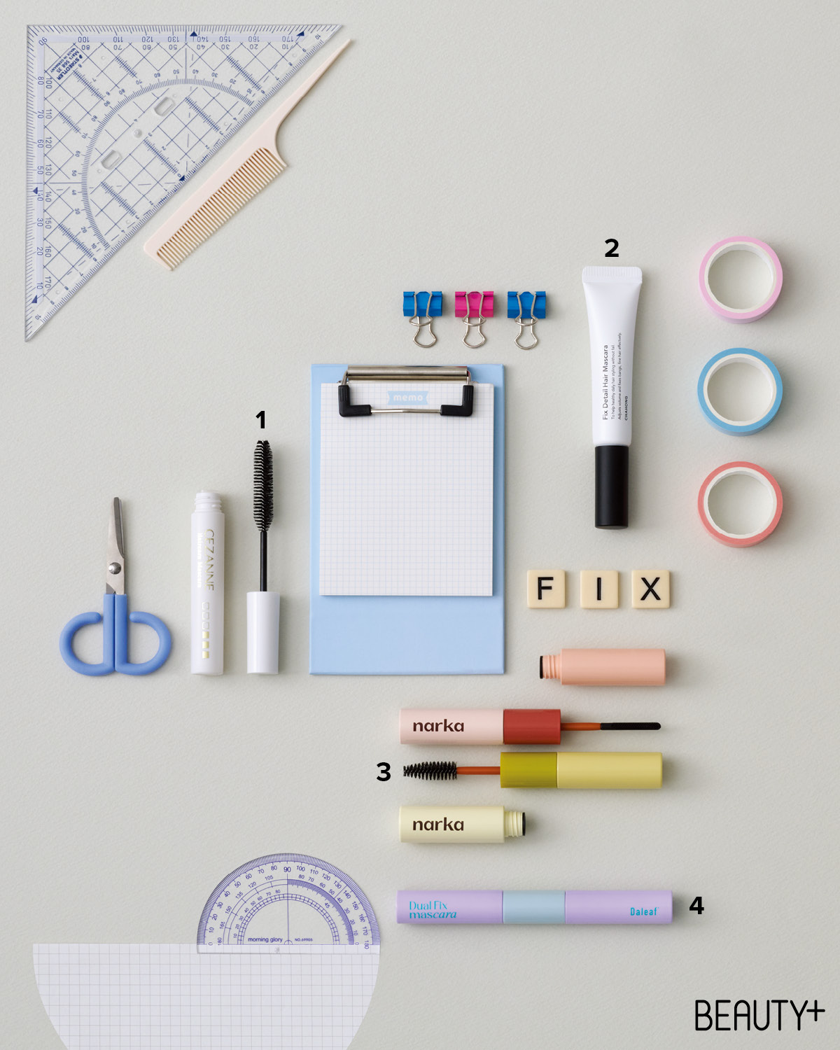 세잔느 퀵 앤 이지 헤어 마스카라, 차홍 픽스 디테일 헤어 마스카라, 나르카 하드픽스 헤어 마스카라, 하입 핏 헤어 마스카라, 달리프 글램 듀얼 픽스 헤어 마스카라