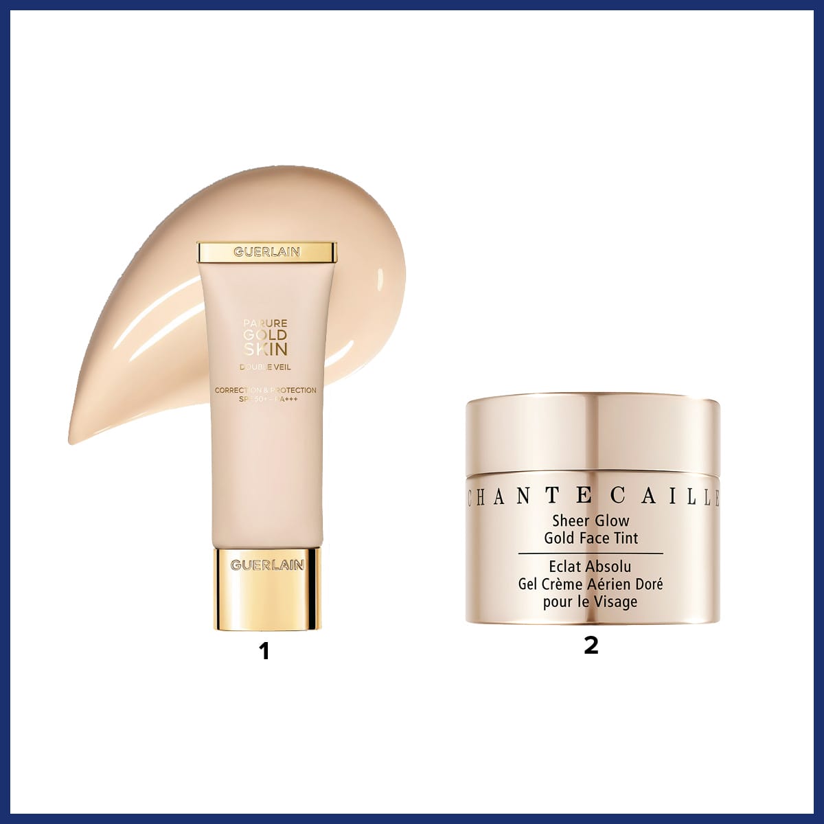 겔랑 빠뤼르 골드 스킨 더블 베일 리쥬버네이팅 이펙트 스킨 케어링 퍼펙션 프라이머, 샹테카이 쉬어 글로우 골드 페이스 틴트