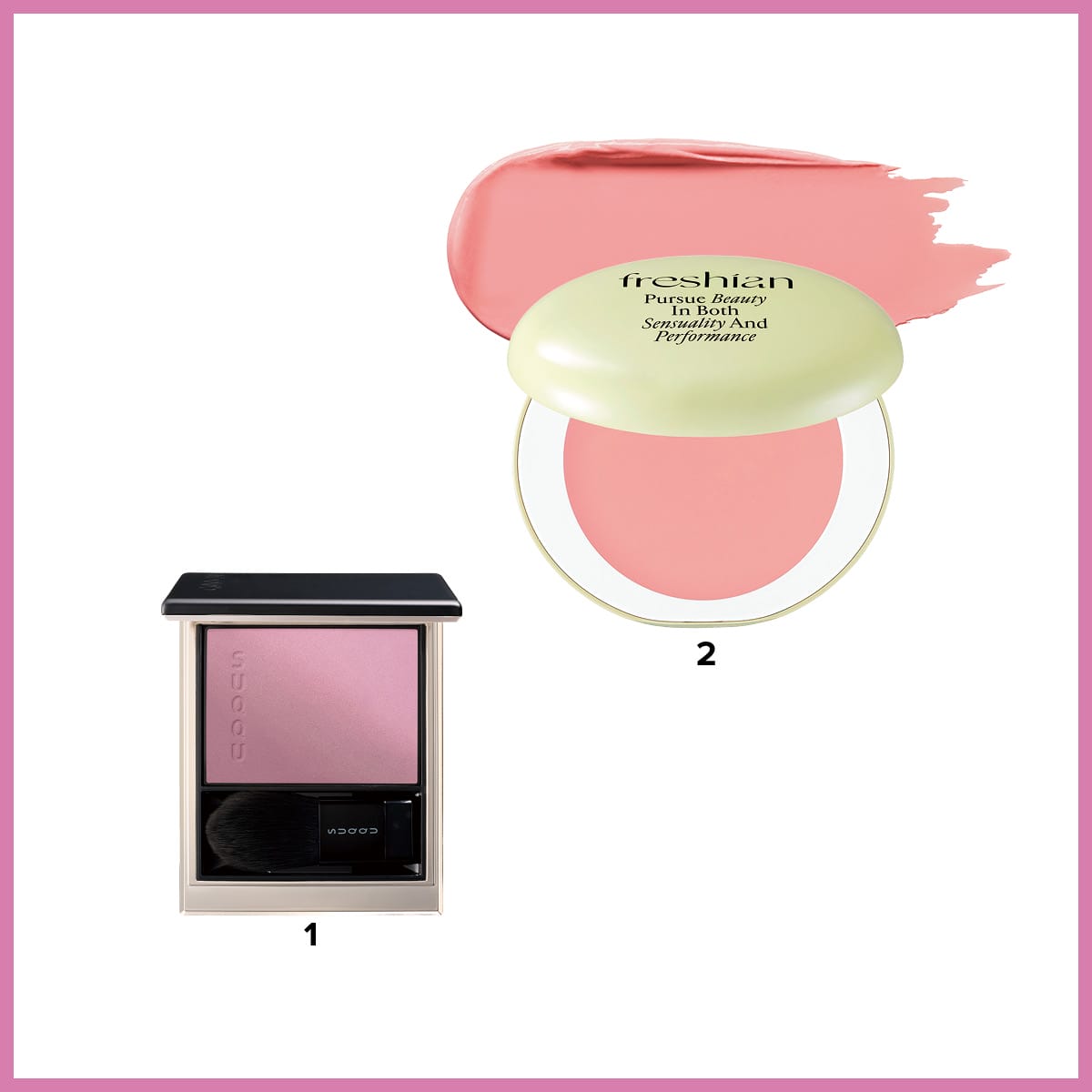 스쿠 2024 윈터 컬러 컬렉션 블러링 컬러 블러쉬 #102 한겨울, 프레시안 에그라이크 크림 블러쉬 #03 헬시스마일