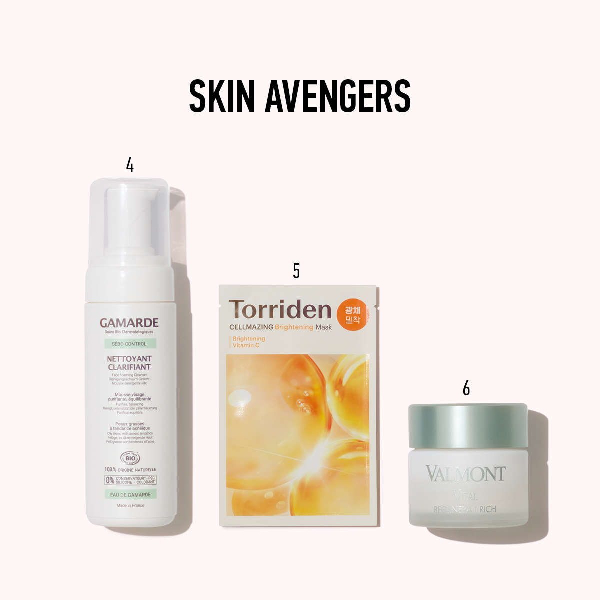 갸마르드 퓨리파잉 포밍 클렌저 by 온뜨레, 토리든 셀메이징 비타C 브라이트닝 마스크,  발몽 바이탈 리제네라Ⅰ