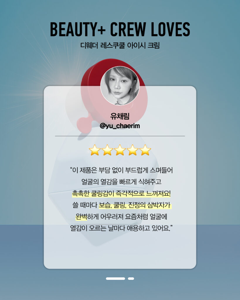디웨더 레스쿠쿨 아이시 크림 인플루언서 리뷰