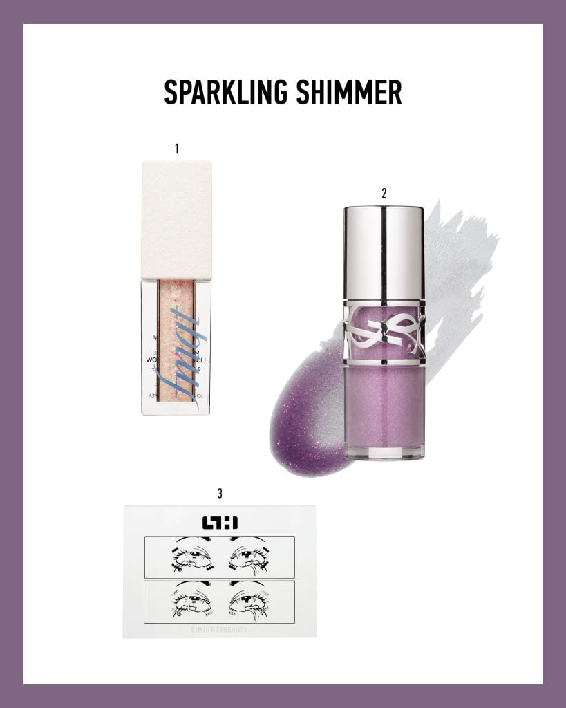 fmgt 메탈릭 리퀴드 섀도우 #02 슈가베일, 입생로랑 뷰티 러브샤인 립 오일 글로스 #1 썬더 스틸러, 시미헤이즈 뷰티 아이 플레이 대쉬 팩