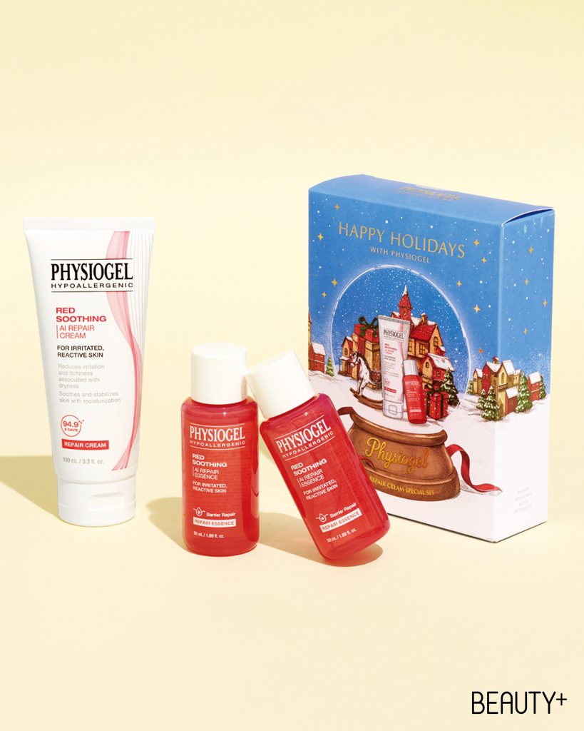 피지오겔 2025 홀리데이 에디션 레드 수딩 AI 리페어 에센스 & 크림 세트