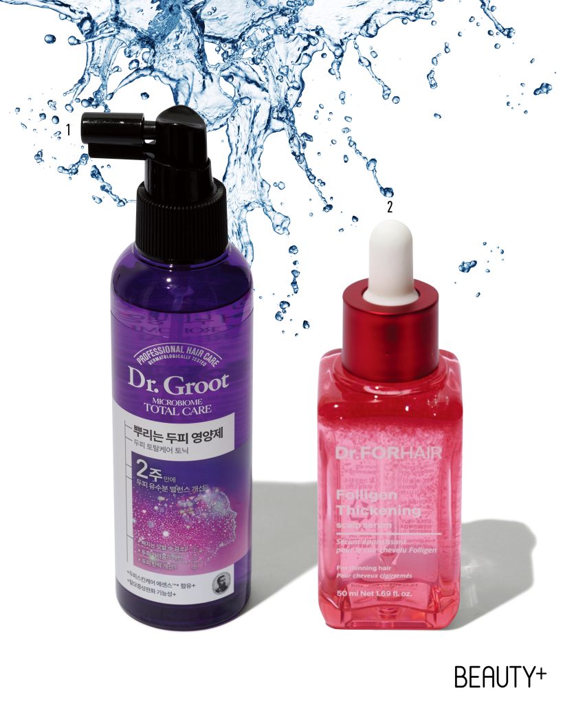 닥터그루트 마이크로바이옴 두피 토탈케어 안티에이징 토닉, 닥터포헤어 폴리젠 씨크닝 스칼프 세럼