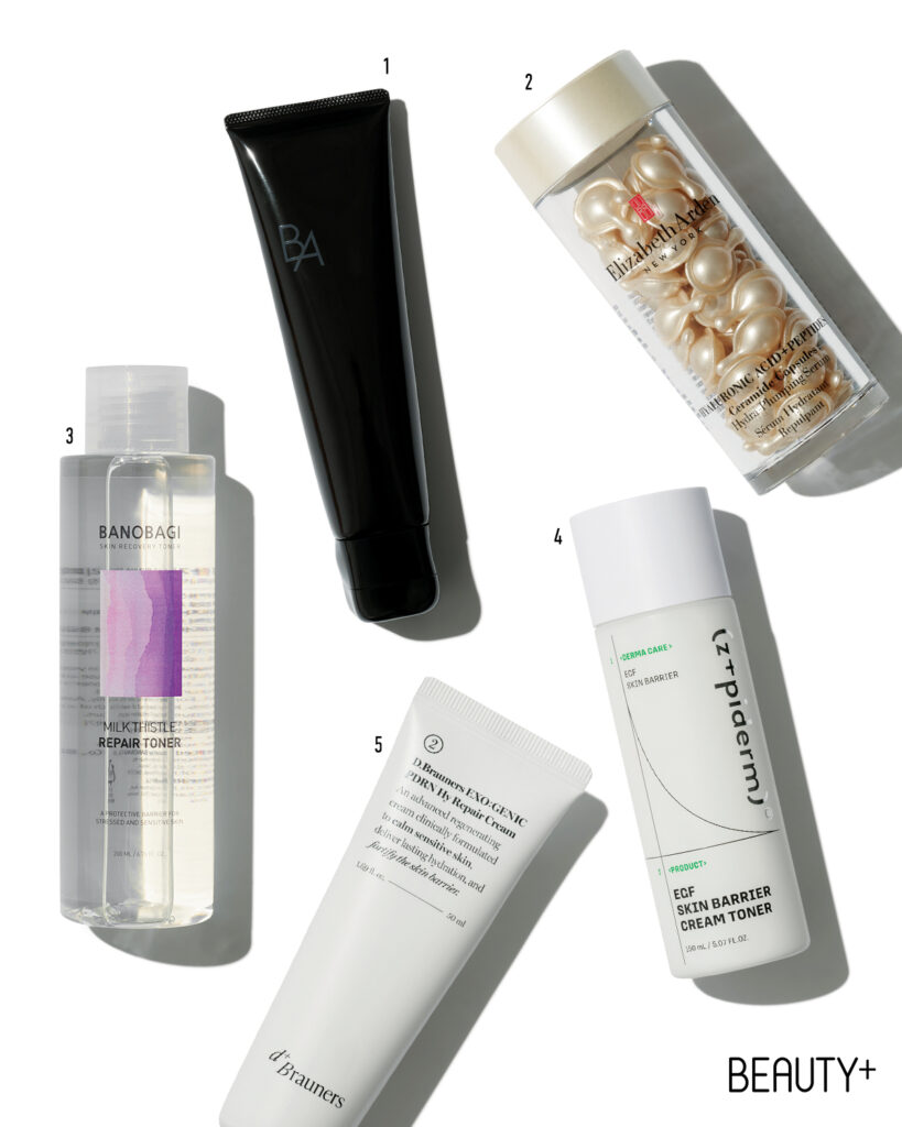 폴라 B.A 클렌징 크림 , 엘리자베스아덴 히알루론산+펩타이드 캡슐 & 워터 크림 , 바노바기 밀크씨슬 리페어 토너 , 지피덤 이지에프 스킨 베리어 크림 토너 , 디브라우너즈 엑소제닉 PDRN 하이 리페어 크림