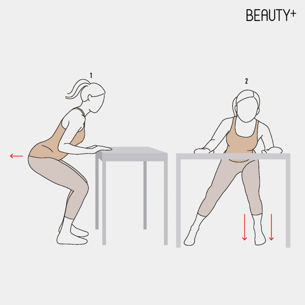 DESK-SUPPORTED LATERAL SHIFT SQUAT 