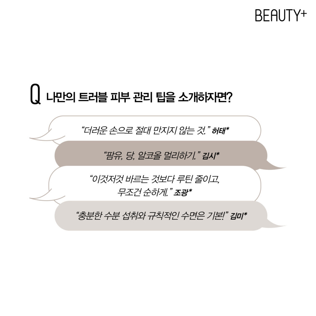 성인 여드름에 대한 <뷰티쁠> 리서치 결과